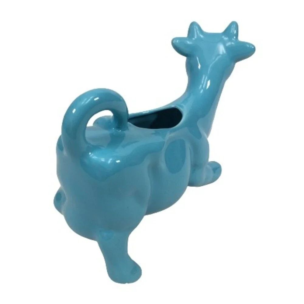Porcelain Blue Cow Creamer Pitcher Farmhouse Country Cottage Vtg Made in France